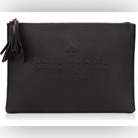 NWT Kate Spade LARCHMONT AVENUE LOGO GIA CLUTCH - Picture 1 of 6
